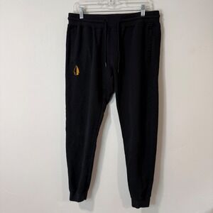 Tachuntfish Mens Joggers Large Black Arrowhead Logo Sweatpants Stretch